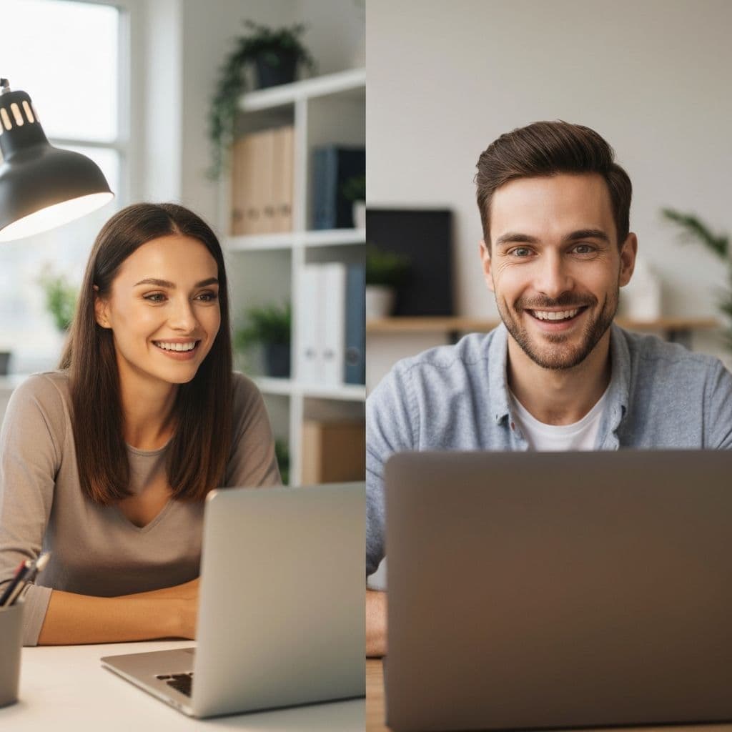 Two singles meeting for the first time on a video call